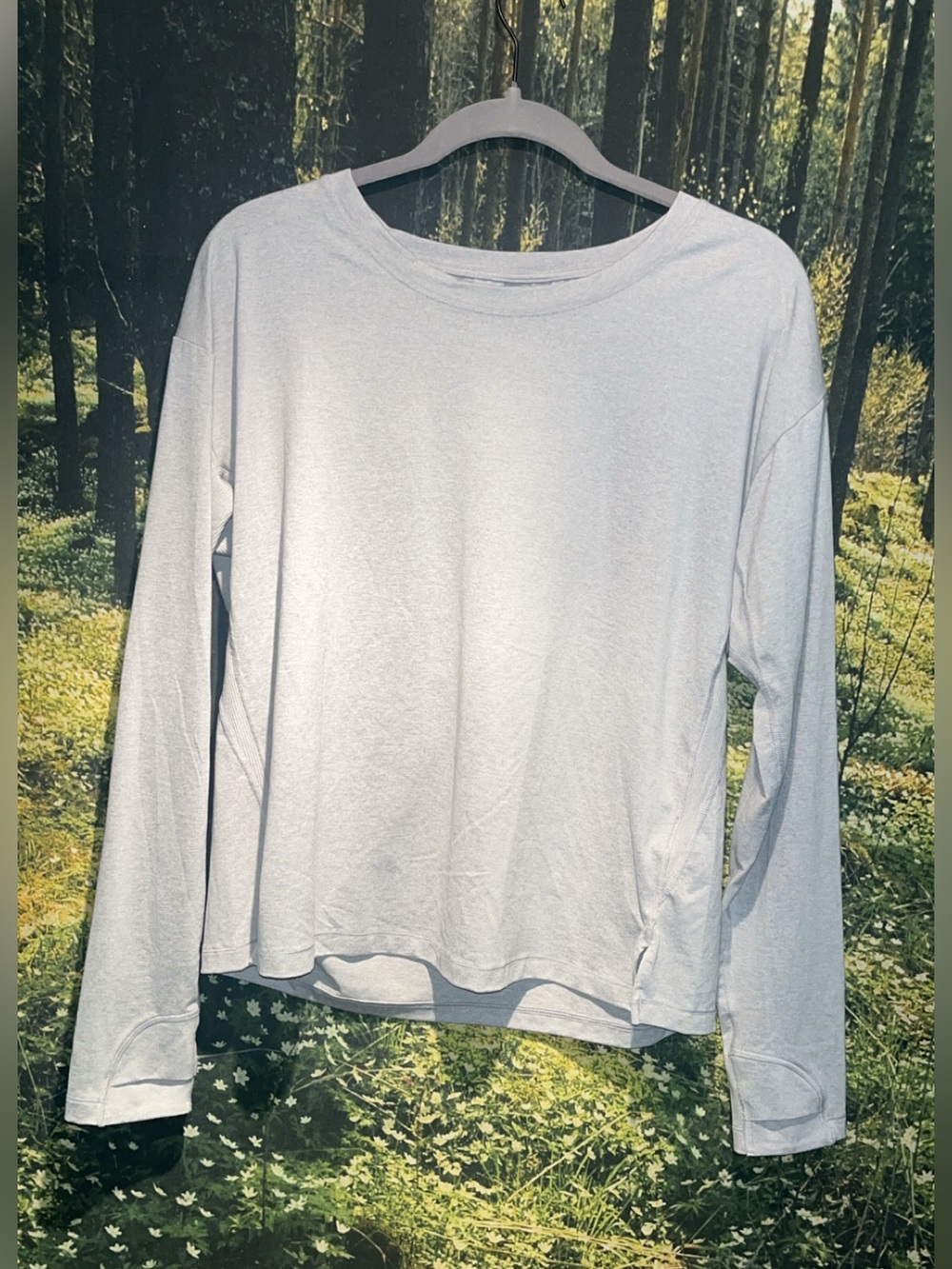 Athleta Light Gray Uptempo Long Sleeve Top